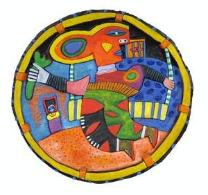 Clemens Briels - Gemengde techniek, Wandobject El Pintor yel Columpia kopen? Bied vanaf 350!