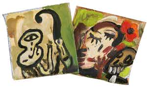 Anton Martineau - Lot van twee olieverfjes op canvas verkocht voor € 150!