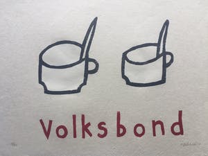 Klaas Gubbels - houtdruk ‘Volksbond’ - 2010 - oplage 19/25. kopen? Bied vanaf 295!