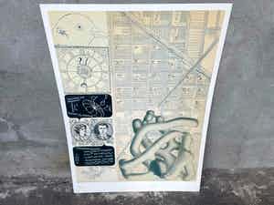 Panamarenko - General Spinaxis , litho en collage, genummerd verkocht voor € 750!