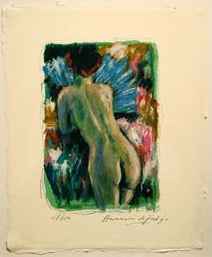 Annemarie de Groot - Naakt in de tuin III met lijst! verkocht voor € 65!