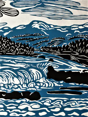 Maaike Braat - Mooie polychrome Houtsnede (oplage 80) potloodgesigneerd kopen? Bied vanaf 1!