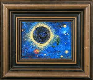 Bitia Rosendor - Acryl op board, Zonnestelsel verkocht voor € 35!