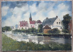 Jan Kelderman - olieverf op doek: Abcoude kopen? Bied vanaf 75!