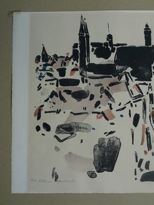 AcheterOskar Koller - Lithographie und Aquarell, Ohne Titel – 1969 - Auflage: 50? Enchérissez de 1!