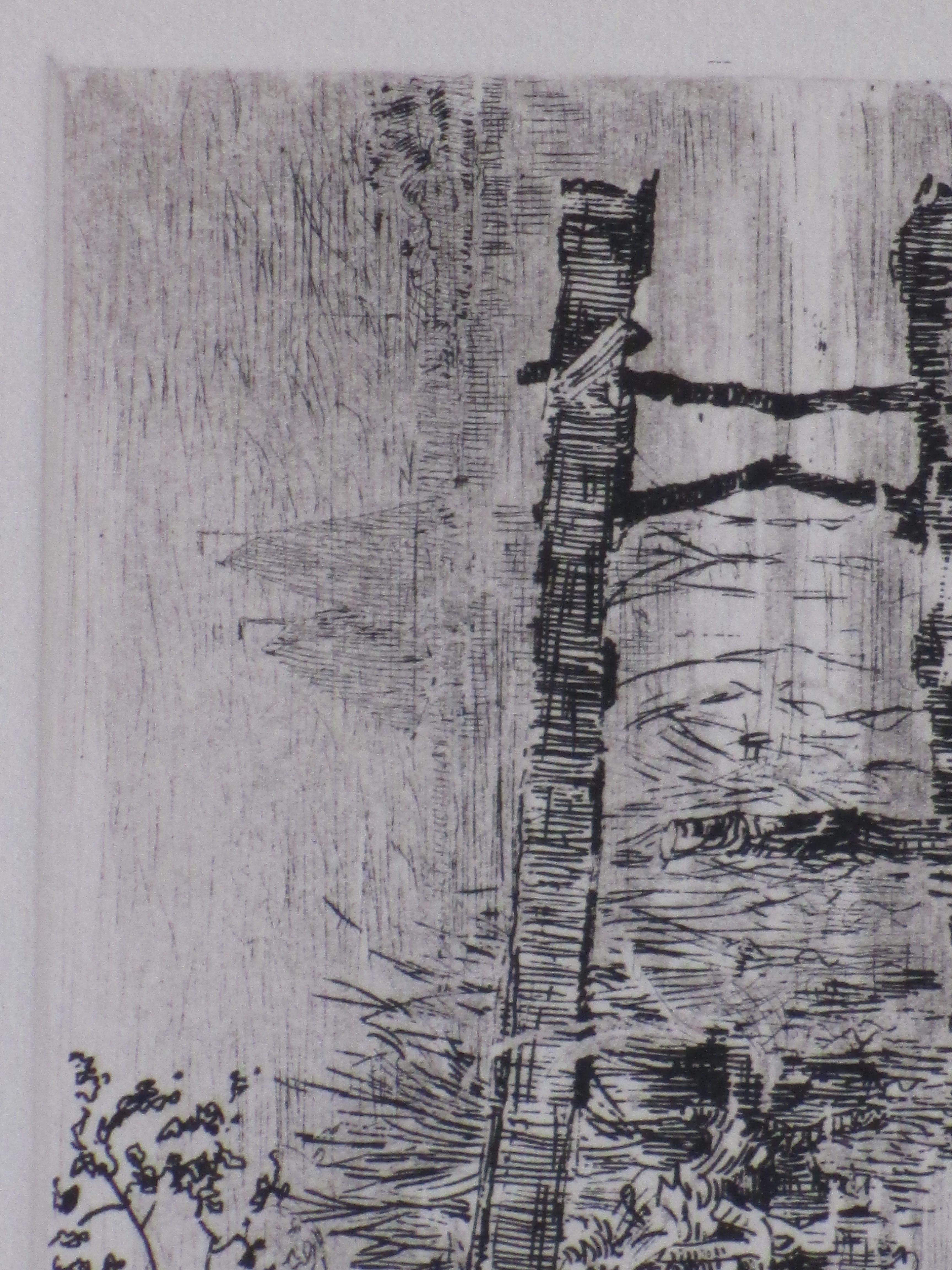 Willem Bastiaan Tholen - Zeilboten achter steiger - Ets kopen? Bied vanaf 35!