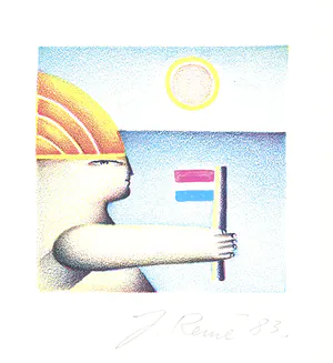 Jörg Remé - Kleurengiclee DIE FAHNE Handgesigneerd kopen? Bied vanaf 15!