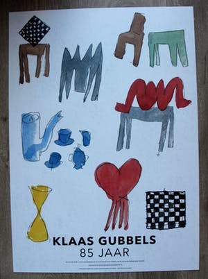 Klaas Gubbels - Houtdruk: Rode kan + gratis affiche Gubbels 85 jaar - 2018 kopen? Bied vanaf 395!