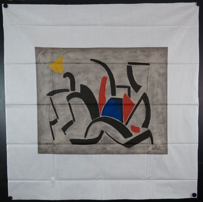 Toon Kelder - Zeefdruk op katoenzijde, Composition kopen? Bied vanaf 20!