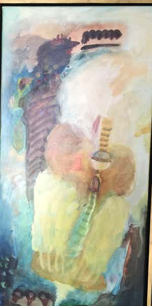 Liesbeth Rahder - "Compositie 7" - origineel en groot werk uit 1992 verkocht voor € 150!