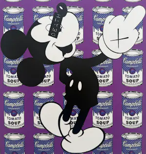 Death NYC - handgesigneerde zeefdruk | 'Mickey Mouse Campbell's Tomato Soup' | 2015 kopen? Bied vanaf 75!