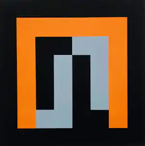 Ian Tyson - orange, grey (geometrisch abstract) verkauft für € 95!