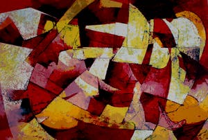 John Noy - Zeefdruk: geometrische compositie kopen? Bied vanaf 45!