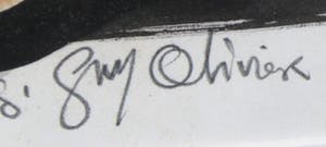 Guy Olivier - Gemengde techniek op krantenpapier, Gerda - Ingelijst kopen? Bied vanaf 1!