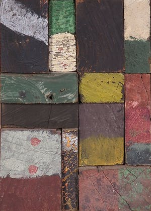 Christiaan Paul Damste - Collage van (beschilderd) hout, Wand - Ingelijst kopen? Bied vanaf 350!