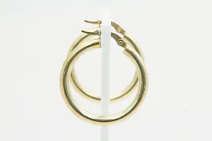 59 - Mooie paar holle 14 karaat geel gouden oorringen kopen? Bied vanaf 120!