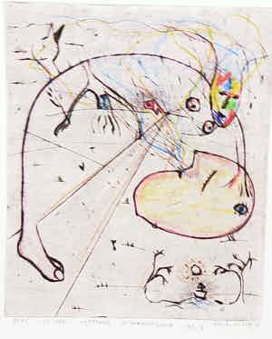 Henk Visch - Handgekleurde ets, Voortgang in doorzichtigheid nr. 7 verkocht voor € 40!