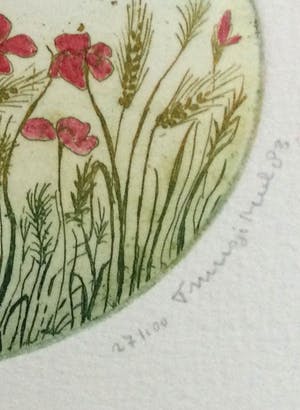 Truusje Mul - Klaproosjes | kleuren ets - ingelijst kopen? Bied vanaf 19!