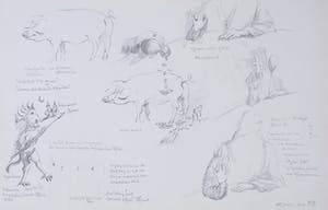 Joe Wols - Lot van twee potloodtekeningen, Schets en landschap kopen? Bied vanaf 1!