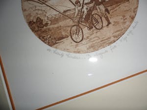 Leentje Linders - Ets. Titel, "De Vliegende Fiets". kopen? Bied vanaf 20!