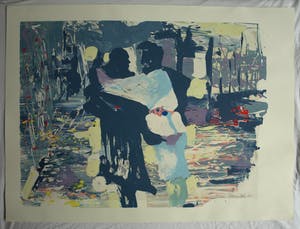Emeke Buitelaar - Monoprint , Abstracte voorstelling – 1988 kopen? Bied vanaf 35!
