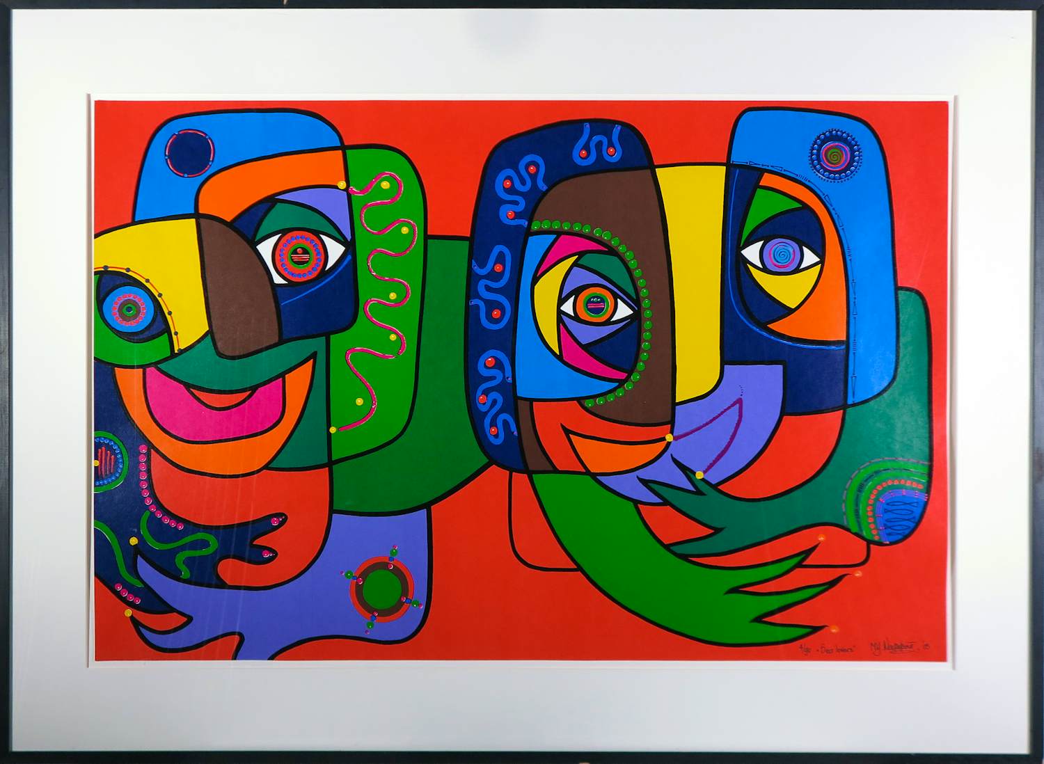 Marianne Naerebout - Zeefdruk op papier, Sea Lovers - Ingelijst (Zeer groot) kopen? Bied vanaf 85!