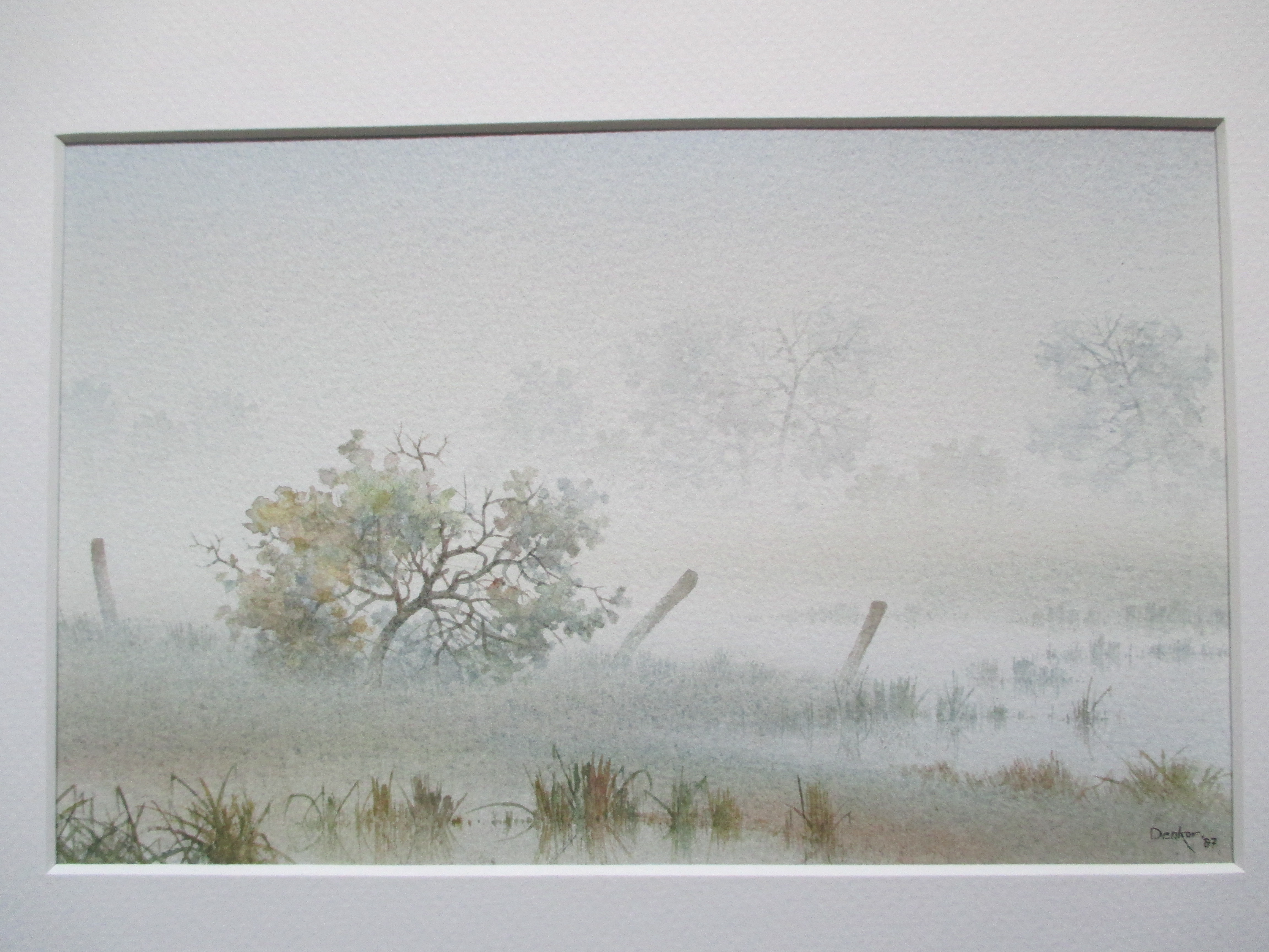 Denkor - Aquarel in passepartout verkocht voor € 35!