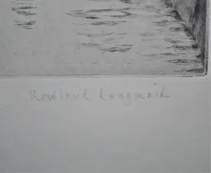 Rowland Langmaid - Londen - het RAF memorial en Houses of Parliament - ets kopen? Bied vanaf 60!