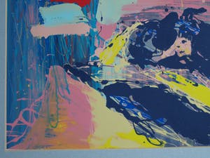 Emeke Buitelaar - Litho of monoprint? , Abstracte voorstelling – gesigneerd & ingelijst – 1988 kopen? Bied vanaf 40!