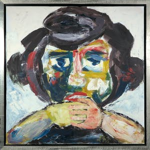 Martin van Wordragen - Olieverf op doek, Bekommerde , Ingelijst (Groot) kopen? Bied vanaf 300!