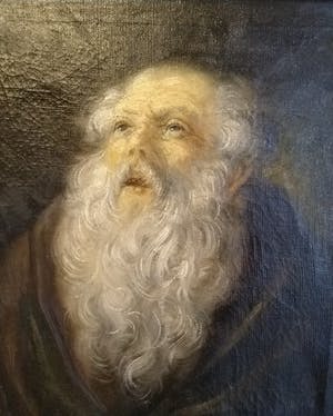 Niet of onleesbaar gesigneerd - Hollandse School 19e eeuw - Oude monnik met bijbel kopen? Bied vanaf 1!