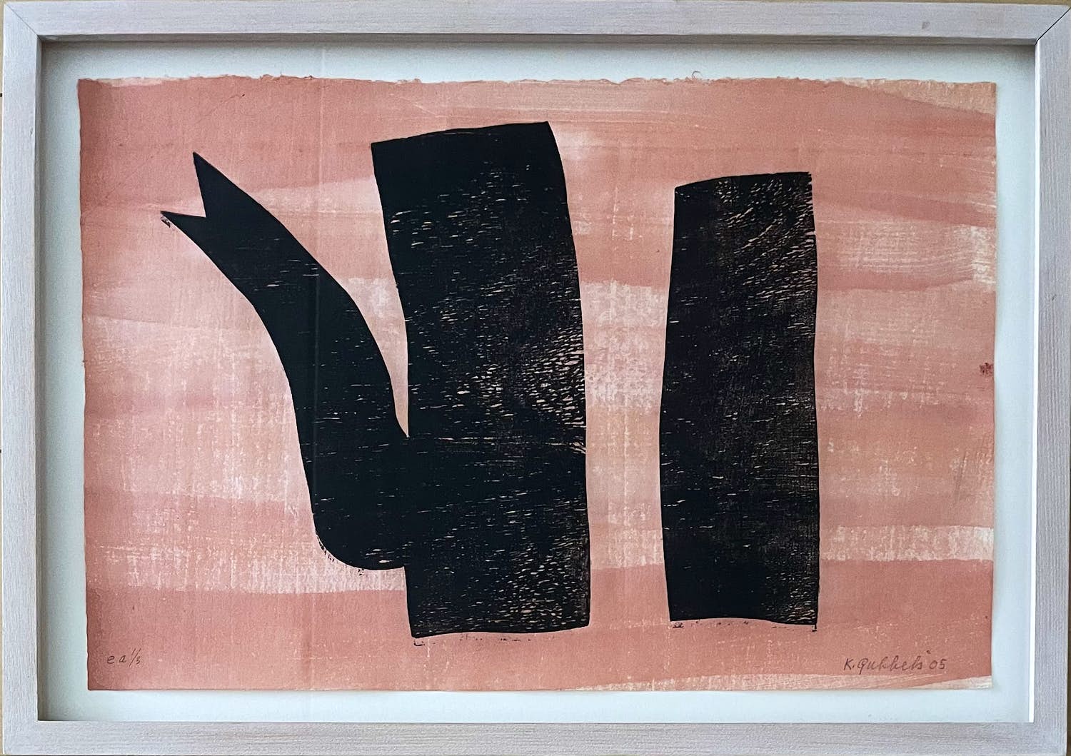 Klaas Gubbels - Houtdruk met aquarel kopen? Bied vanaf 650!