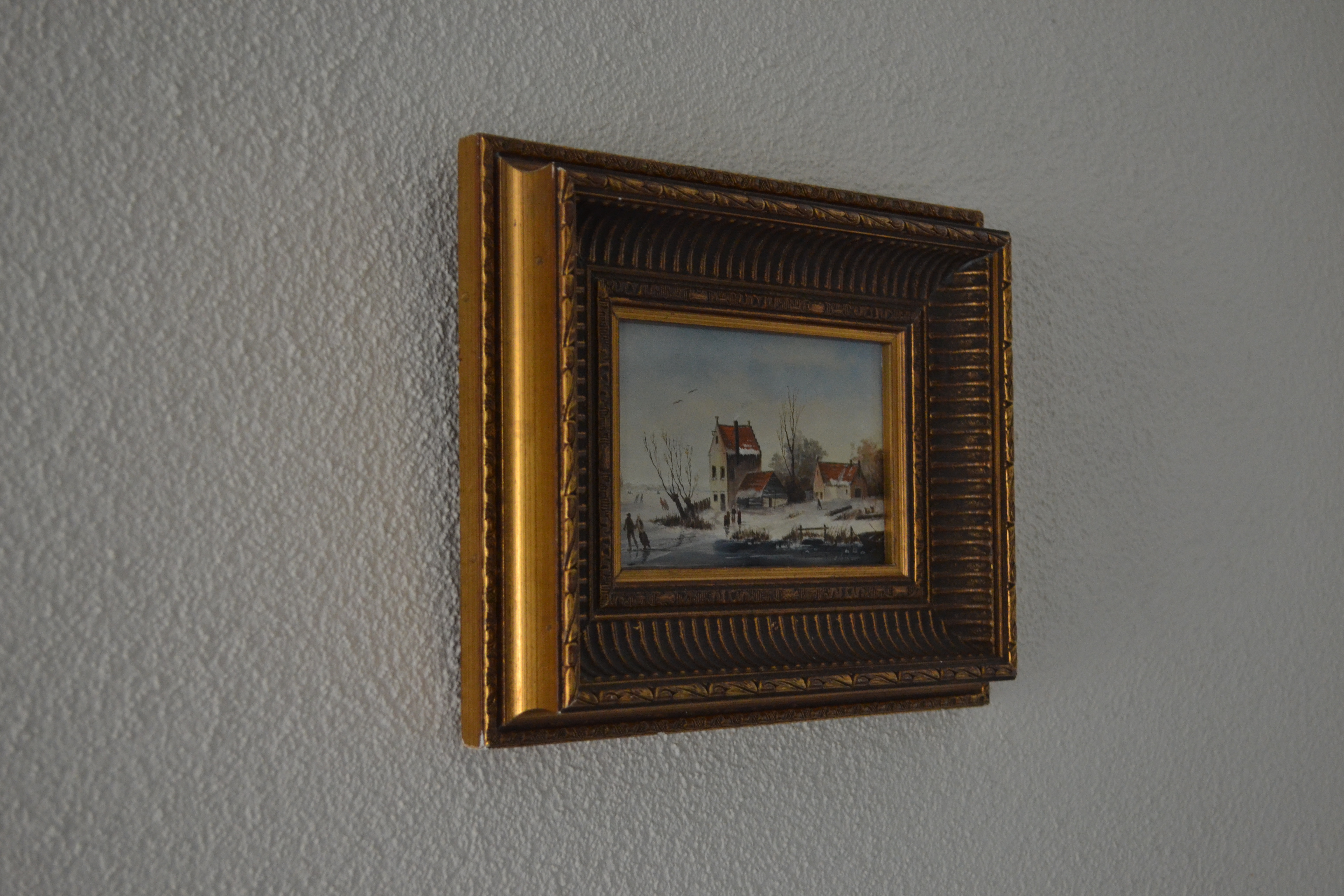 Niet of onleesbaar gesigneerd - Hollands winterlandschap - Olieverf op paneel kopen? Bied vanaf 1!