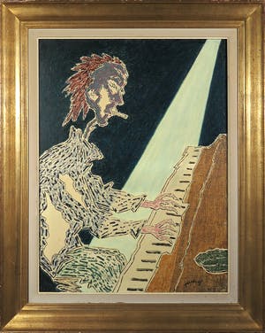 Percenel - Olieverf op doek, Pianiste - Ingelijst (Groot) kopen? Bied vanaf 300!