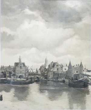 Johannes Graadt van Roggen - Zicht op Delft naar J Vermeer kopen? Bied vanaf 120!