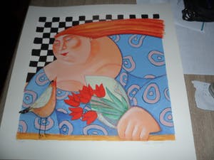 Ada Breedveld - Zeefdruk. Titel, "Hiep, Hiep, Hoera" . kopen? Bied vanaf 50!