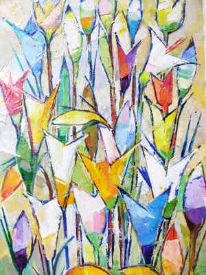 Niet of onleesbaar gesigneerd - Bloemenveld (?) verkocht voor € 1!