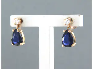 18k gouden oorhangers met saffier tot. 1,34ct en briljant geslepen diamant kopen? Bied vanaf 360!