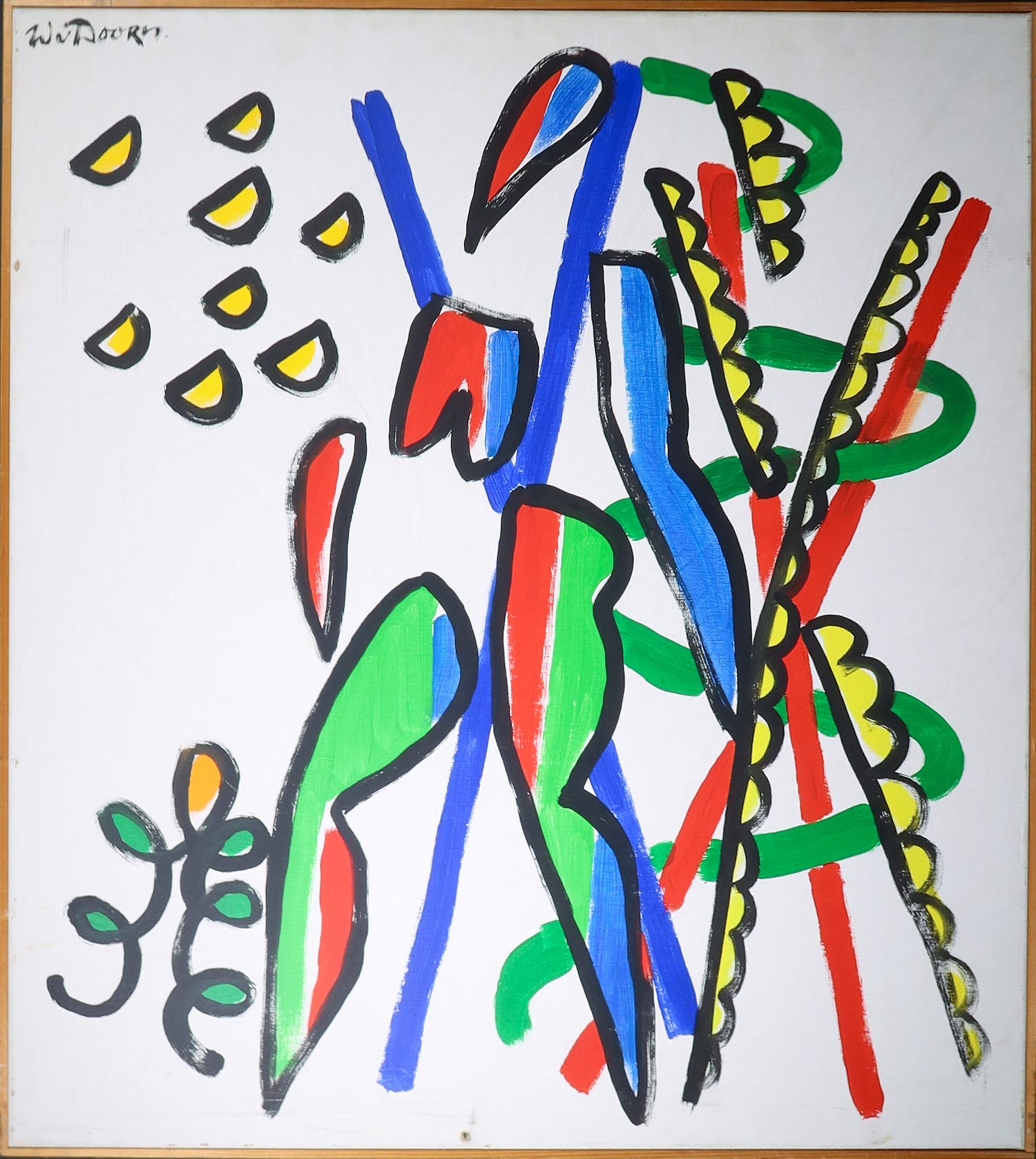 Willem van Doorn - Acryl op doek, Vrouw nr. 15 - Ingelijst (Groot) verkocht voor € 1!