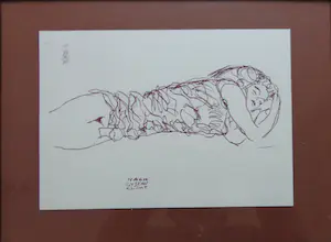 Geert Jan Jansen - NAAKTE VROUW / NACH GUSTAV KLIMT / KLEURLITHO / 31x41cm / KADER / SIG kopen? Bied vanaf 25!