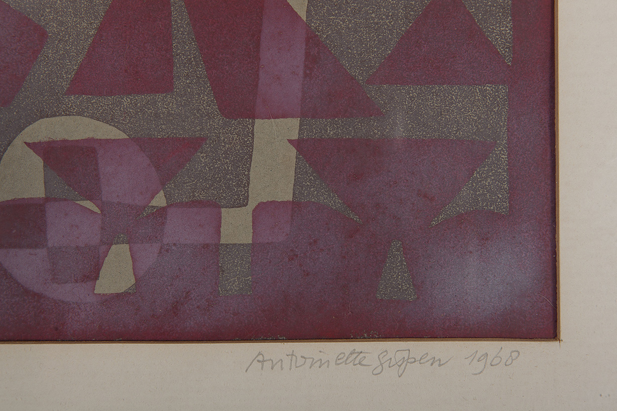 Antoinette Gispen - Compositie Persan - Monotype op papier - gesigneerd - BKR Amsterdam kopen? Bied vanaf 10!