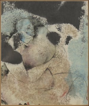 Theo Bitter - Gemengde techniek op papier, Zonder titel - Ingelijst kopen? Bied vanaf 50!