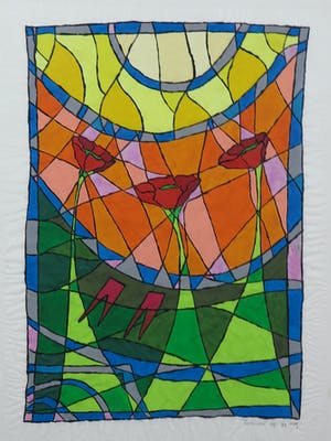 Piet Quekel - Gouache op rijstpapier, Grazioso - Ingelijst kopen? Bied vanaf 20!