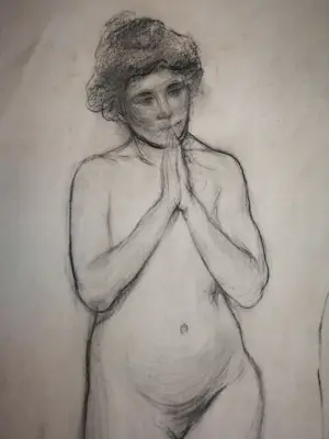 Franz Deutmann - Toegeschreven aan. Naakt. Staande vrouw. kopen? Bied vanaf 69!