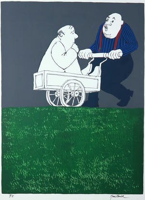 Hans Almekinders - Zeefdruk, Man met buggy kopen? Bied vanaf 1!