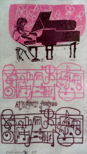 Greetje Grijpma - Allegretto Festoso - Lino op vilt - 1975 kopen? Bied vanaf 30!