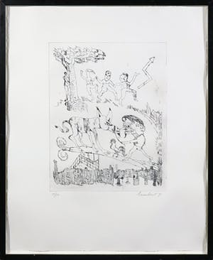 Lucebert - Ets, Indian love dance - Ingelijst kopen? Bied vanaf 150!