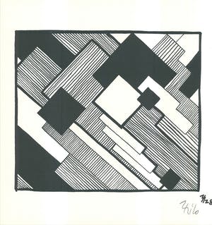 Thilo Maatsch - Handgesigneerde houtsnede: Geometrische Compositie kopen? Bied vanaf 30!