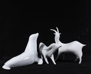 Jaroslav Jezek - Lot van drie porseleinen dieren door Royal Dux kopen? Bied vanaf 50!