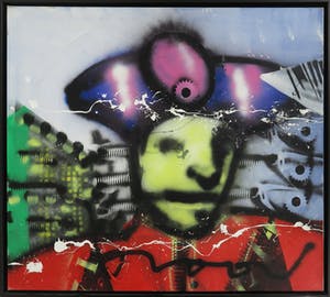 Herman Brood - Acryl en spuitbus op doek, Zonder titel - Ingelijst (Groot) kopen? Bied vanaf 2500!